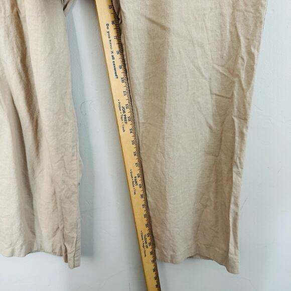Wchadwicks Of Boston Tan Linen Blend Drawstring Pants Women’s Size L - Picture 4 of 8